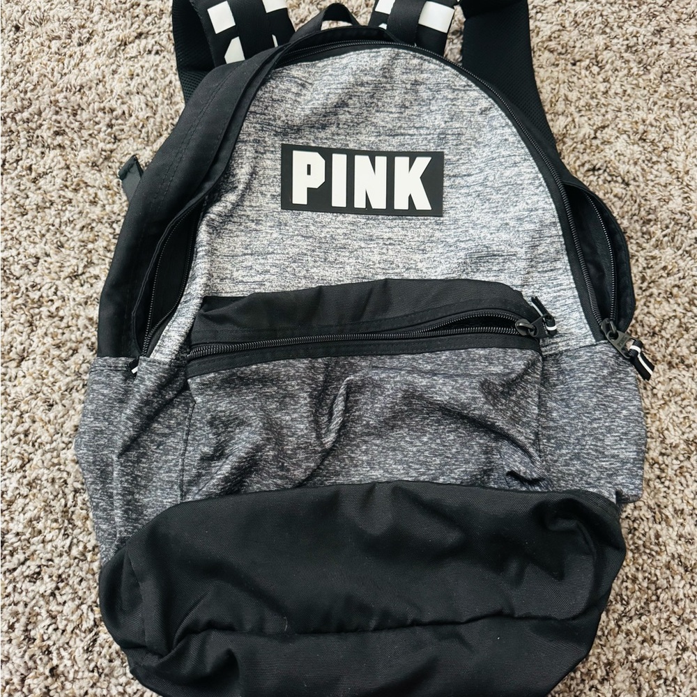 PINK Victoria's Secret Gray and Black Backpack